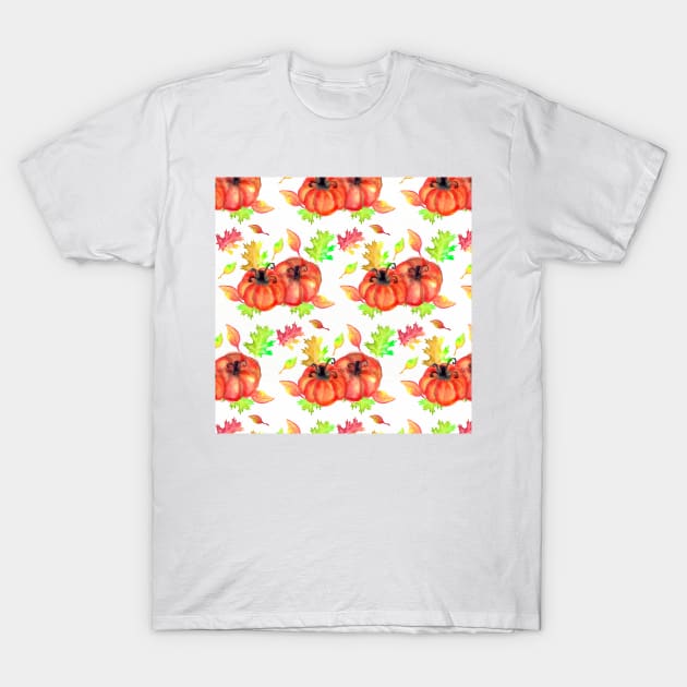 Watercolor Pumpkins T-Shirt by Makanahele